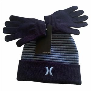 Hurley Kids Beanie with Pair of Gloves.